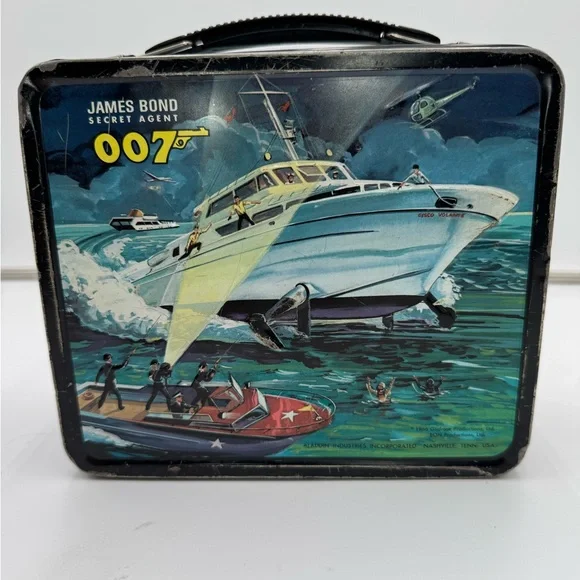 RARE VINTAGE 1966 JAMES BOND 007 LUNCHBOX ONLY NO THERMOS